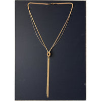 knotted chain Y shaped gold necklace
