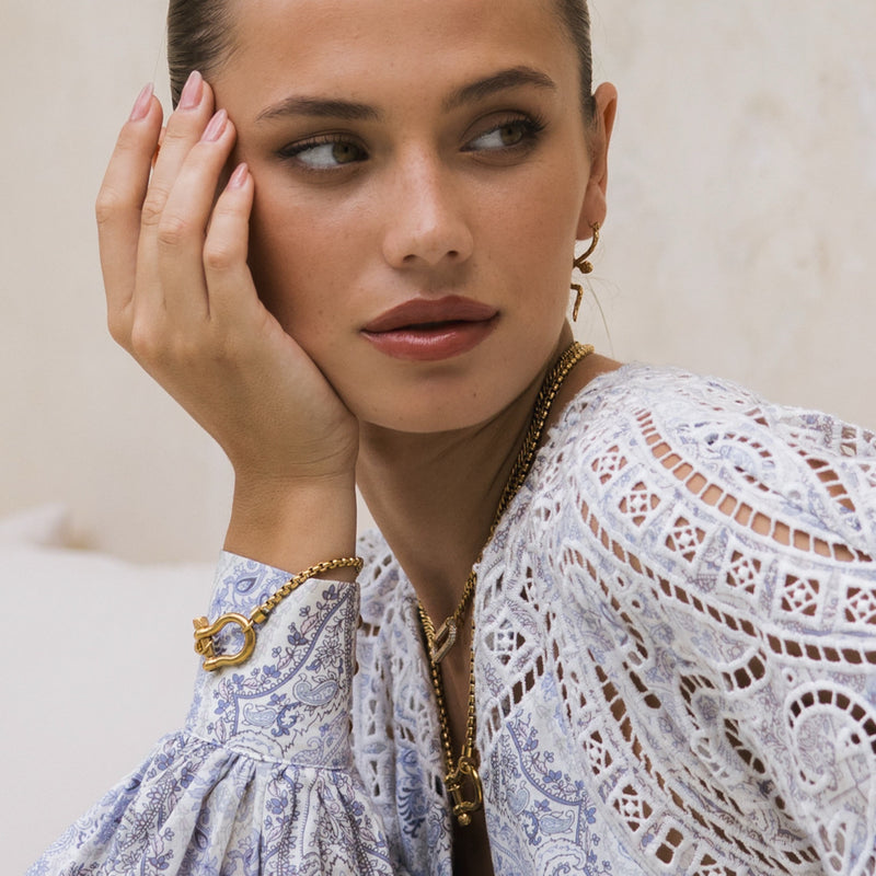 Serpentine Earrings - snake-shaped earrings - PVD gold plating stainless steel - The Songbird Collection