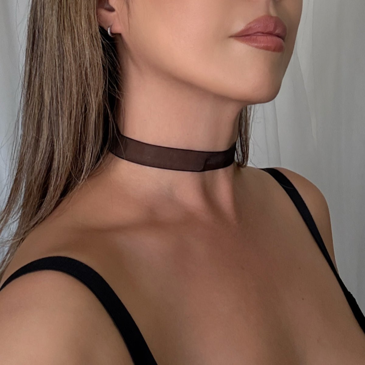 Noir Veil Black Mesh Lace Choker - The Songbird Collection