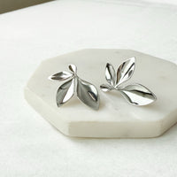stainless steel floral petal earrings - The Songbird Collection - Petal d'Or Earrings