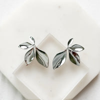 stainless steel floral petal earrings - The Songbird Collection - Petal d'Or 