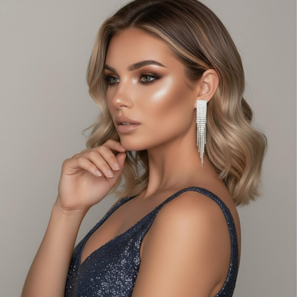 Reina Rhinestone Duster Earrings - LAST CHANCE!