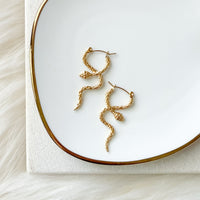 Serpentine Earrings - snake-shaped earrings - PVD gold plating stainless steel - The Songbird Collection