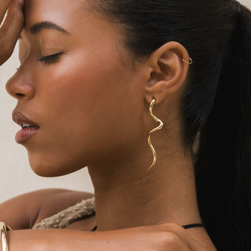 The Curve Drop Earrings - The Songbird Collection