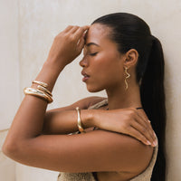 The Curve Drop Earrings - Chrome Wave bracelets -The Songbird 