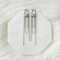 The Silhouette Draped Chain Earrings - stainless steel - The Songbird Collection