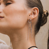 The Silhouette Draped Chain Earrings - stainless steel - The Songbird Collection