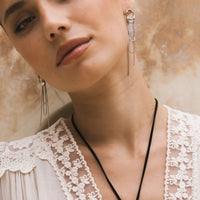 The Silhouette Draped Chain Earrings - stainless steel - The Songbird Collection