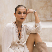 The Silhouette Draped Chain Earrings - stainless steel - The Songbird Collection