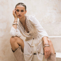 smooth irregular pendant suede cord rope tie necklace - chain earrings - bracelets - The Songbird Collection 