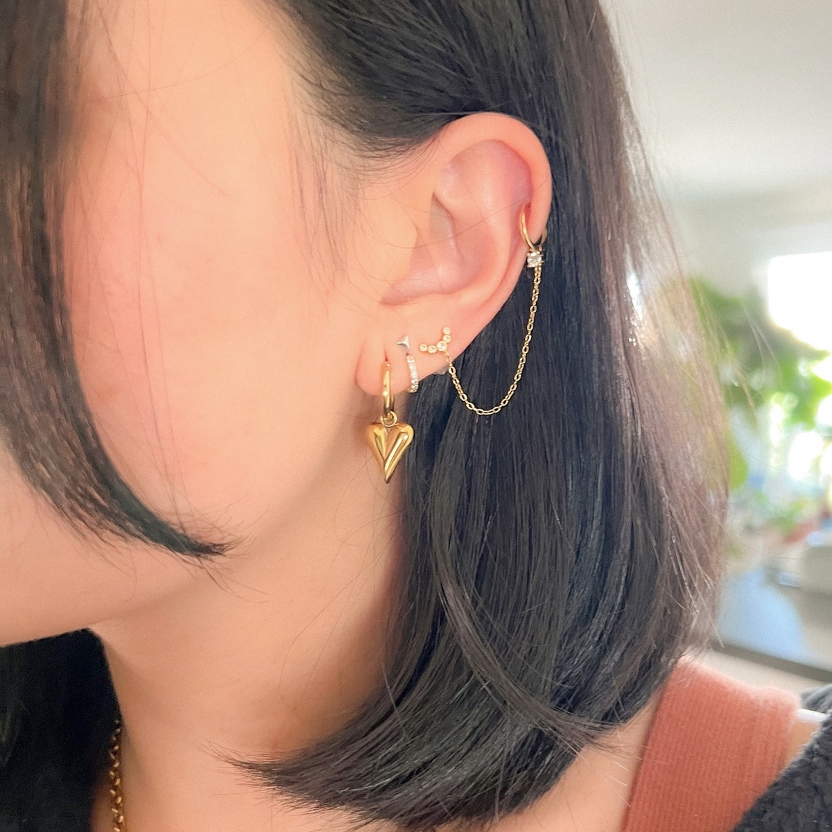 Ava Chain Link Huggie Earring -  LAST CHANCE!