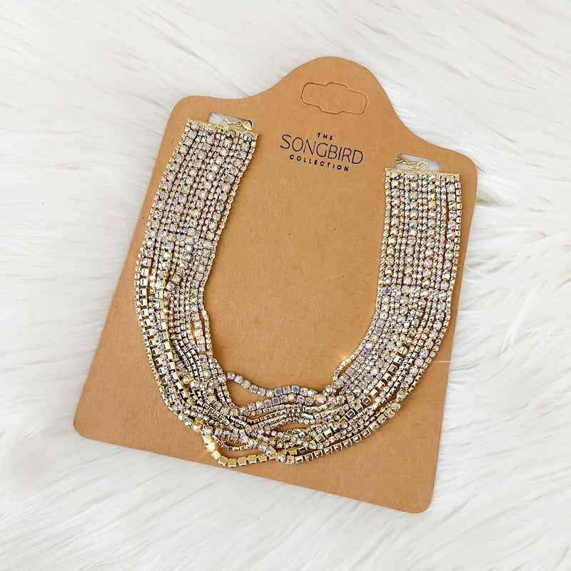 Zoe Rhinestone Strands Necklace