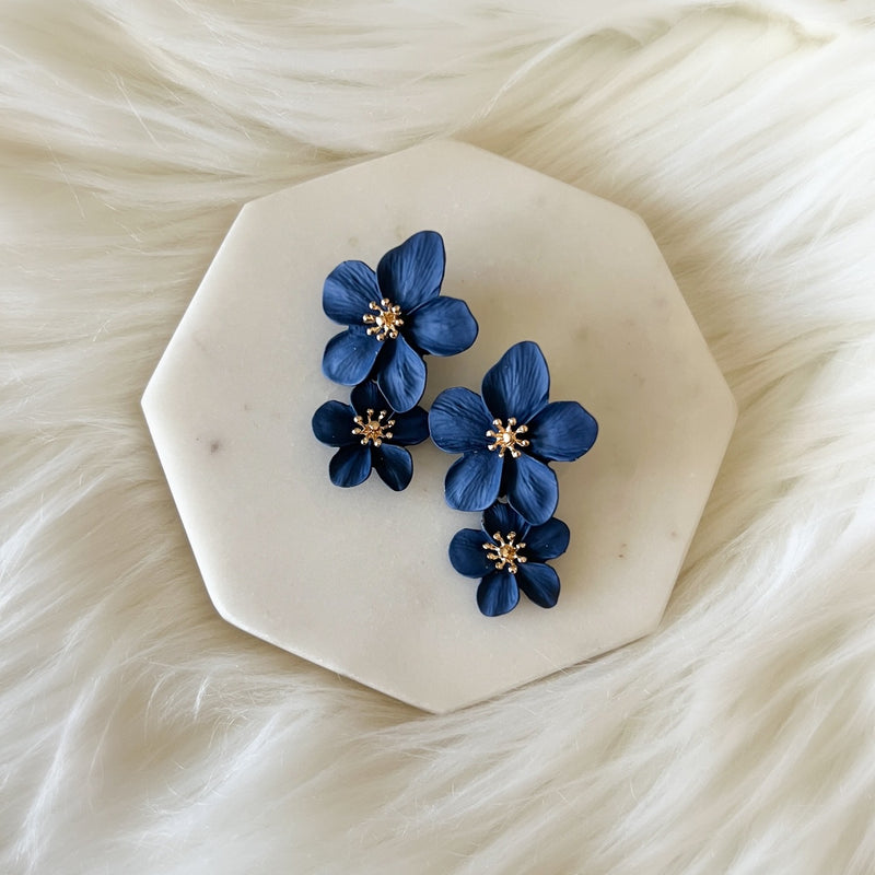 Hibiscus Flower Drop Earrings - 12 COLORS