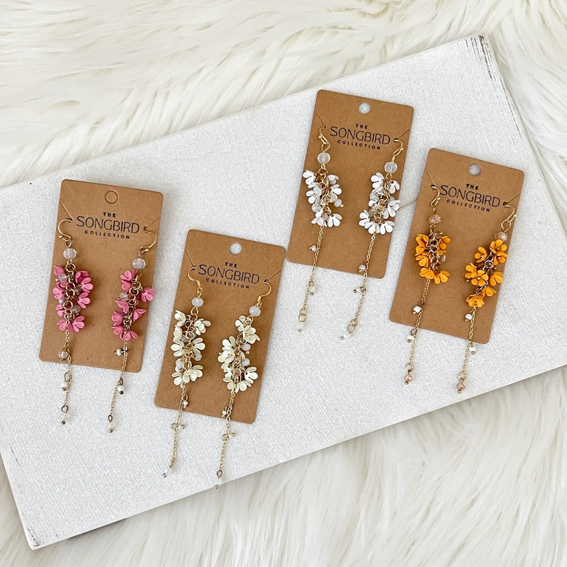 Angelica Flower Drop Earrings - 4 Colors LAST CHANCE!
