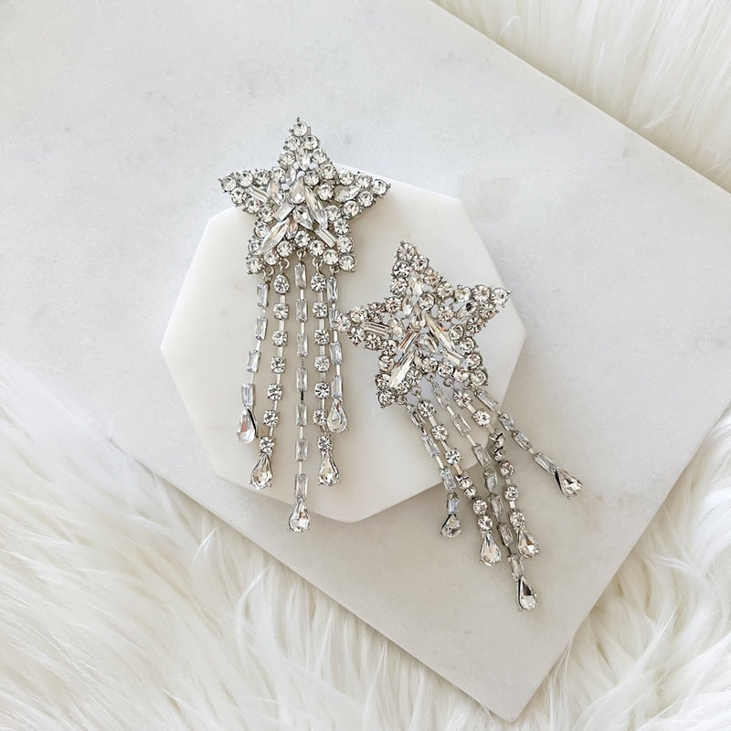 Starfall Rhinestone Statement Earrings