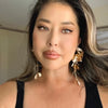 Golden Floral Statement Earrings