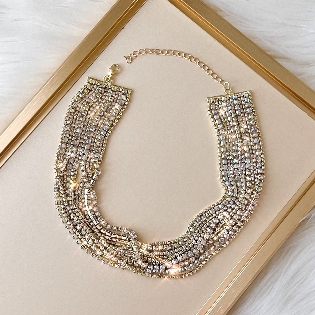 Zoe Rhinestone Strands Necklace