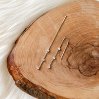 Jolie Bezel Drop Threader Earrings - LAST CHANCE!
