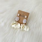 Vanilla Cream Petal Drop Earrings -  3 COLORS!