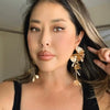 Golden Floral Statement Earrings