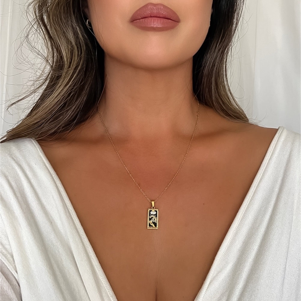 positive affirmation manifestation necklace stainless steel gold plating thesongbirdcollection.com