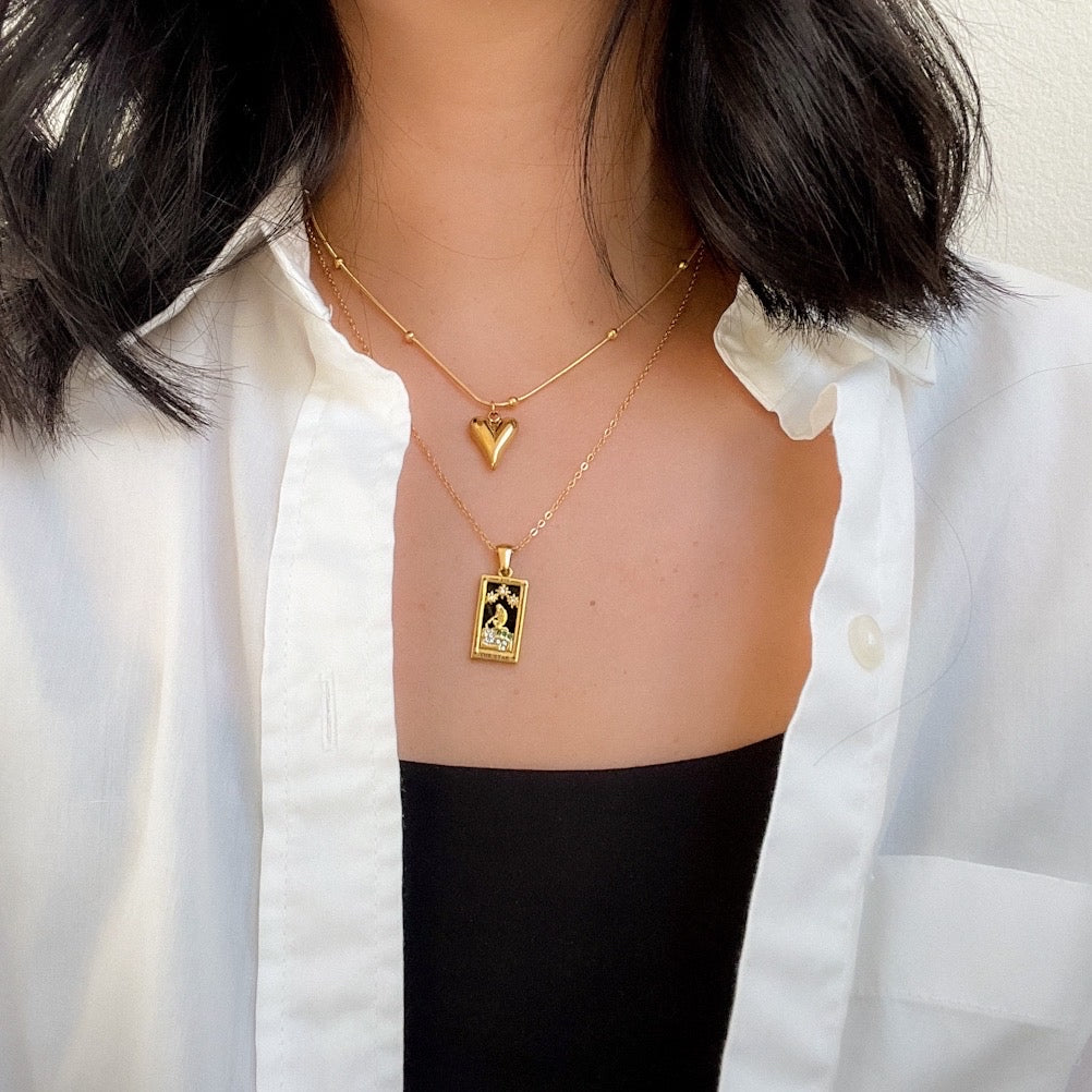strength positive affirmation manifestation necklace stainless steel gold plating thesongbirdcollection.com