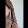 Feather & Rhinestone Duster Earrings