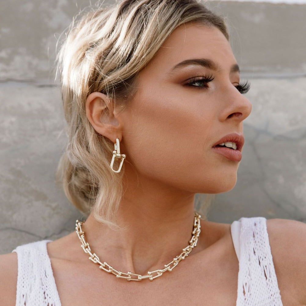 Bar-Belle Chain Link Earrings-Earrings-The Songbird Collection