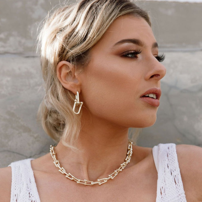 Bar-Belle Chain Link Earrings-Earrings-The Songbird Collection