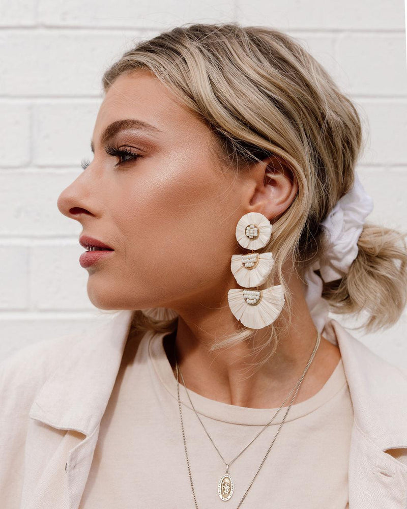 Bellini Raffia Statement Earrings - 11 Colors - The Songbird Collection 