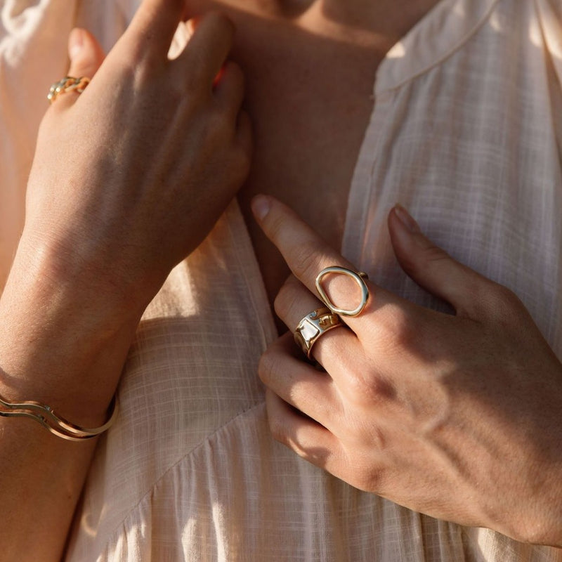 Hana Hammered Ring - 925 Silver-Rings-The Songbird Collection