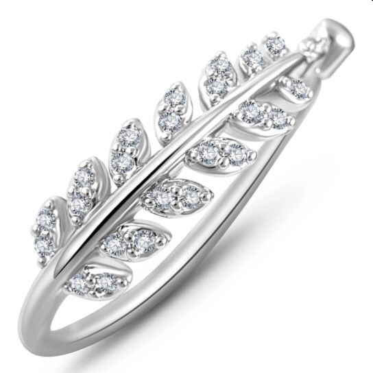Bejeweled Leaf Ring - The Songbird Collection 