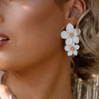 Hibiscus Flower Drop Earrings - LAST CHANCE!