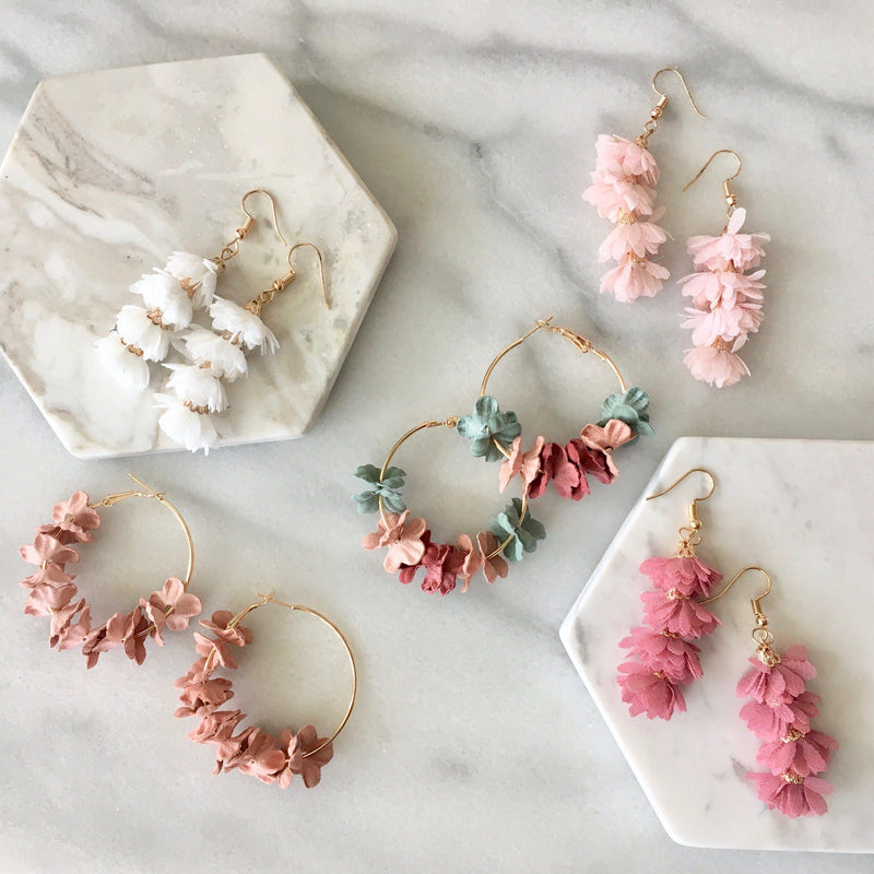 Anielle flower hoops Earrings - 4 Colors SELLING OUT!! - The Songbird Collection 