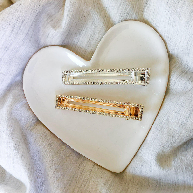 Rectangle Rhinestone Hair Clip - LAST CHANCE! Hurry, Low Stock! - The Songbird Collection 