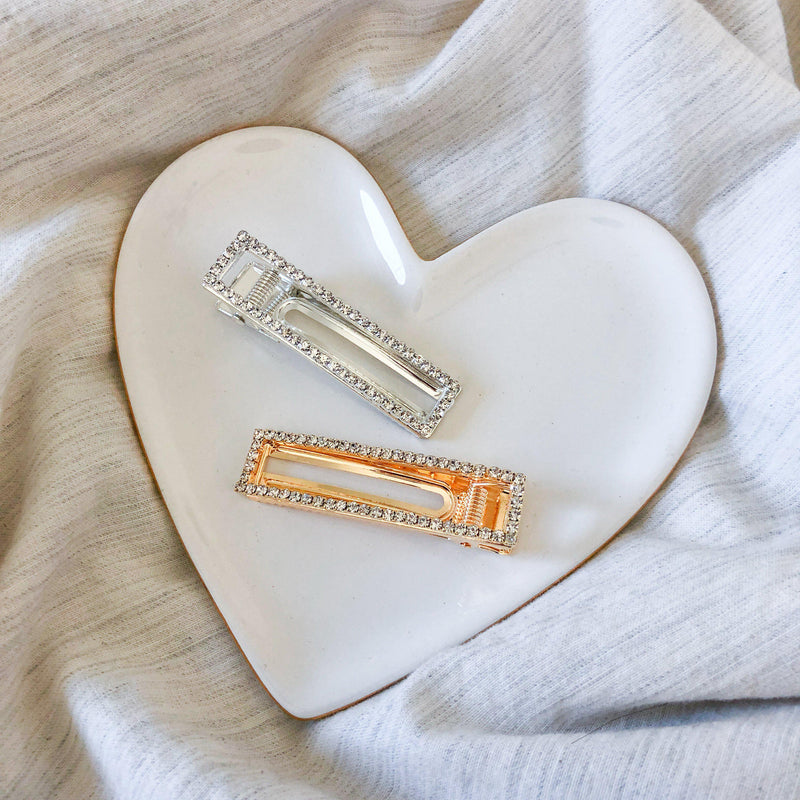 Rectangle Rhinestone Hair Clip - LAST CHANCE! Hurry, Low Stock! - The Songbird Collection 