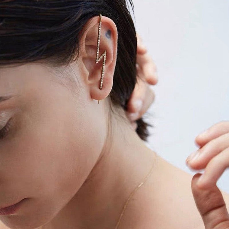 Lightning Ear Hook / Ear Cuff-Earrings-The Songbird Collection