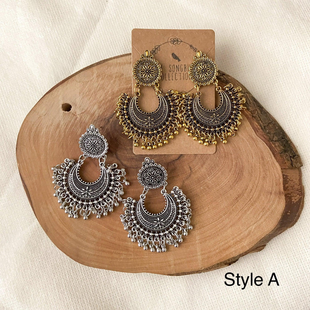 Priya Vintage Metal Earrings - 3 Styles - LAST CHANCE-Earrings-The Songbird Collection