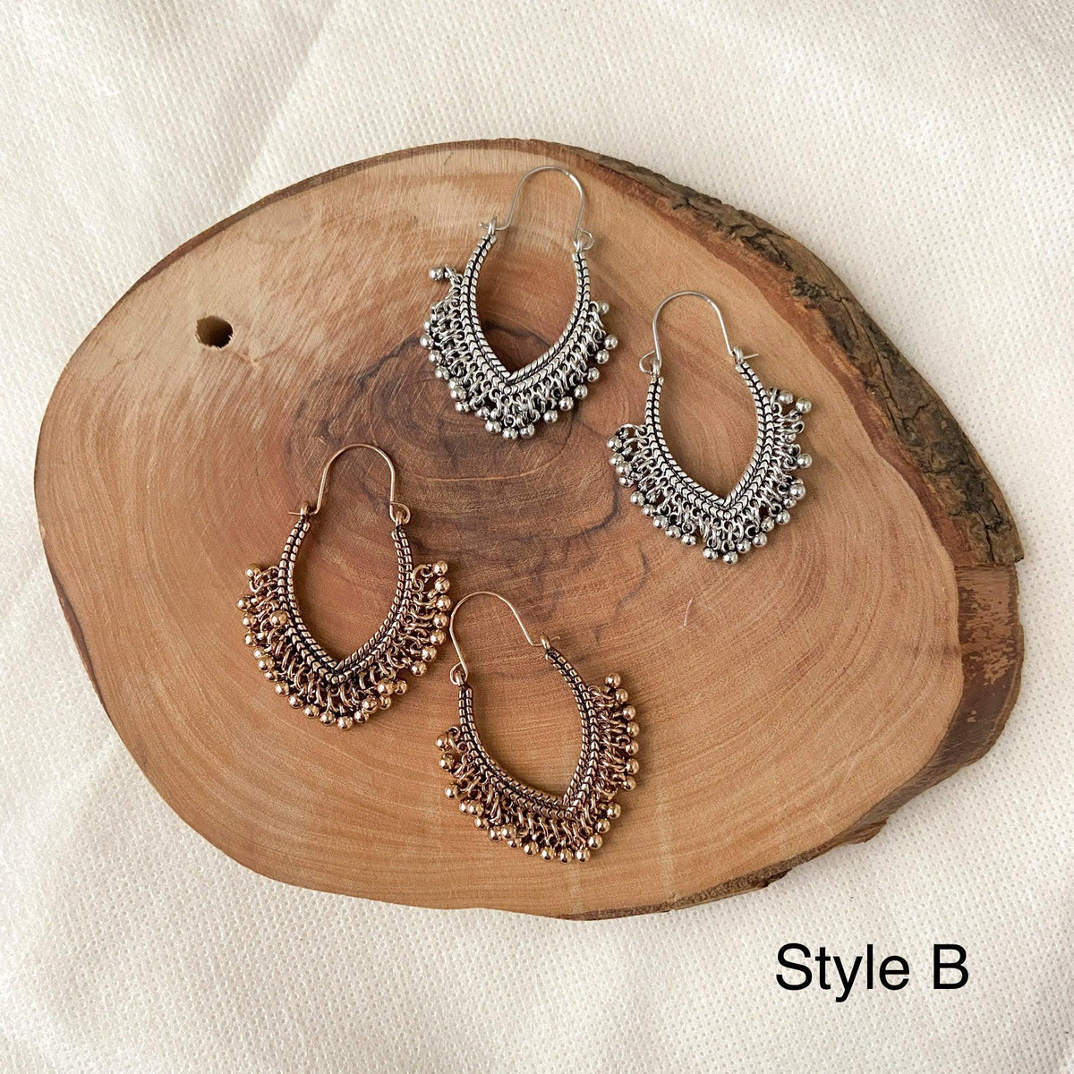 Priya Vintage Metal Earrings - 3 Styles - LAST CHANCE-Earrings-The Songbird Collection