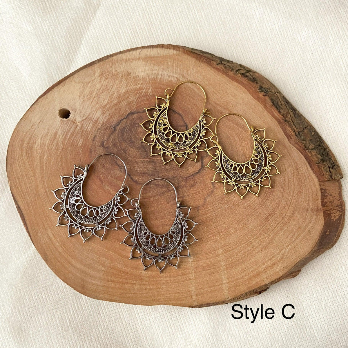 Priya Vintage Metal Earrings - 3 Styles - LAST CHANCE-Earrings-The Songbird Collection