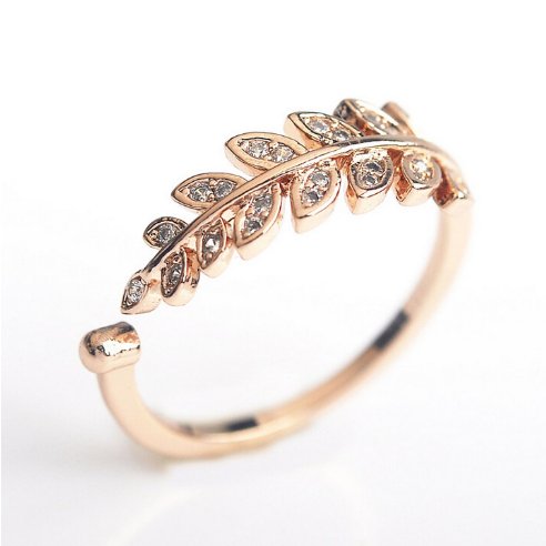 Bejeweled Leaf Ring - The Songbird Collection 