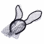 Black Lace Polka Dot Bunny Ear Headband - 8 LEFT! - The Songbird Collection 