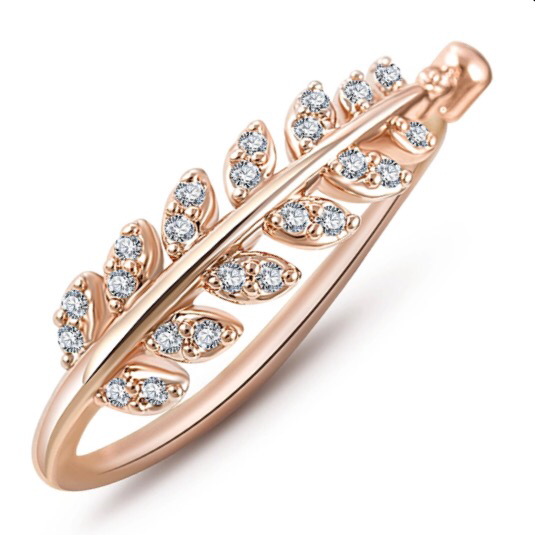 Bejeweled Leaf Ring - The Songbird Collection 
