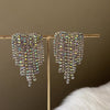 Rhinestone Heart Tassel Earrings - 4 Colors