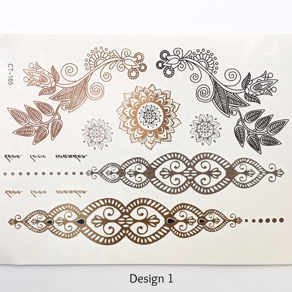 Metallic Temporary Tattoos - 6 Designs LOW STOCK! - The Songbird Collection 