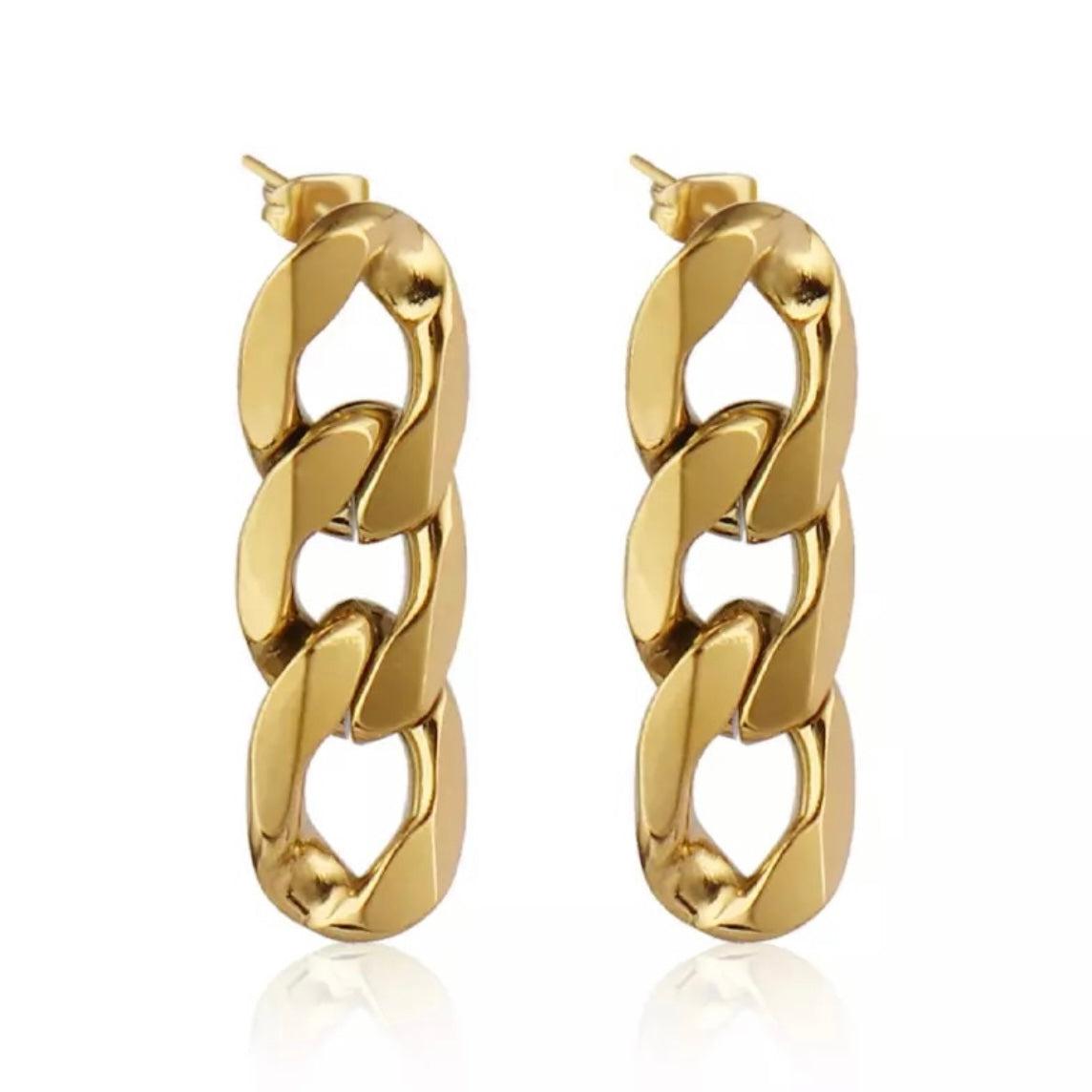 Chévere Chain Link Earrings-Earrings-The Songbird Collection