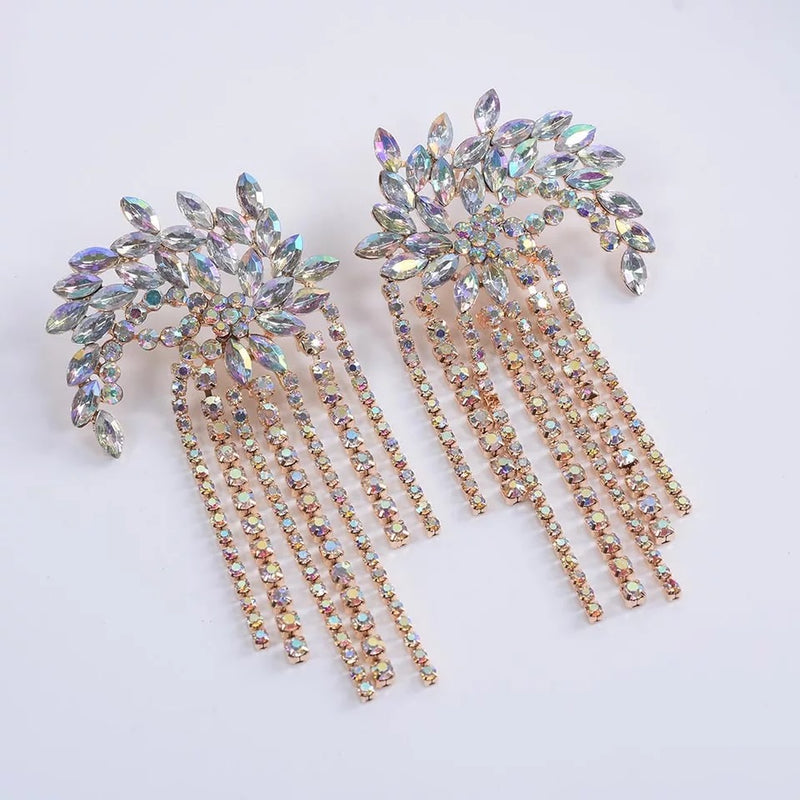 Fireworks Rhinestone Tassel Earrings - 2 Color Choices! - The Songbird Collection 