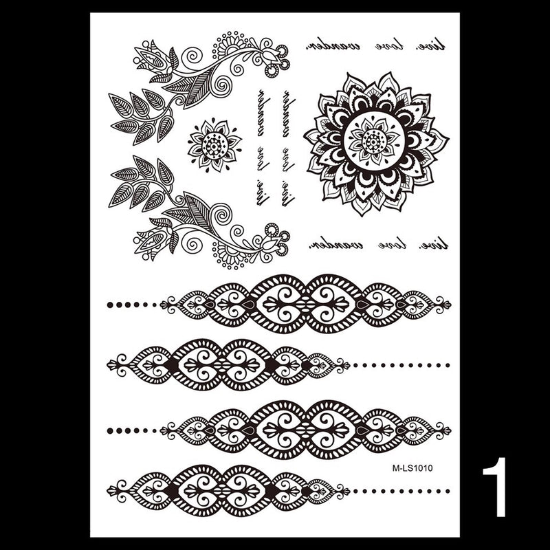 Bohemian Black Temporary Tattoos - 4 Designs! - The Songbird Collection 