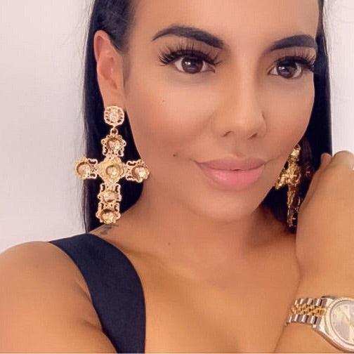 Golden Opulence Cross Earrings - 13 LEFT!! - The Songbird Collection 