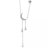 Moonbeam & Star Drop Sterling Silver Necklace - 7 LEFT - The Songbird Collection 